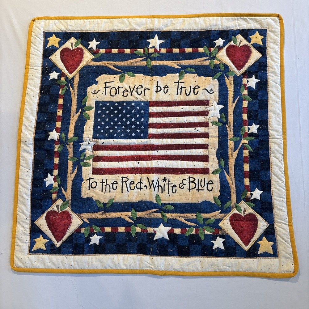 Daisy Kingdom "LET‎ FREEDOM RING" Handmade Quilt 32.5" X 33"